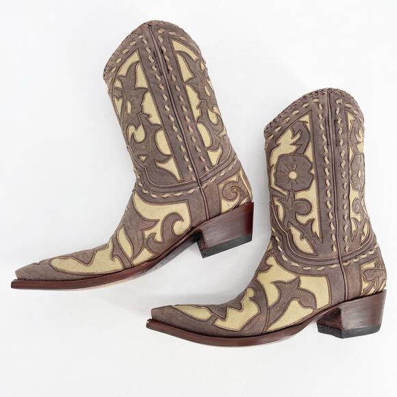 Old Gringo Vintage y2k Jude Brown Floral Overlay Western Cowgirl Boot size 6 - Picture 8 of 10